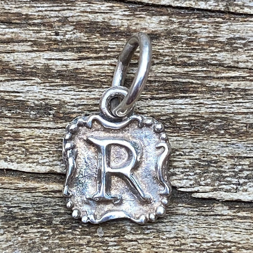 Waxing Poetic Crest Insignia Charm Letter R