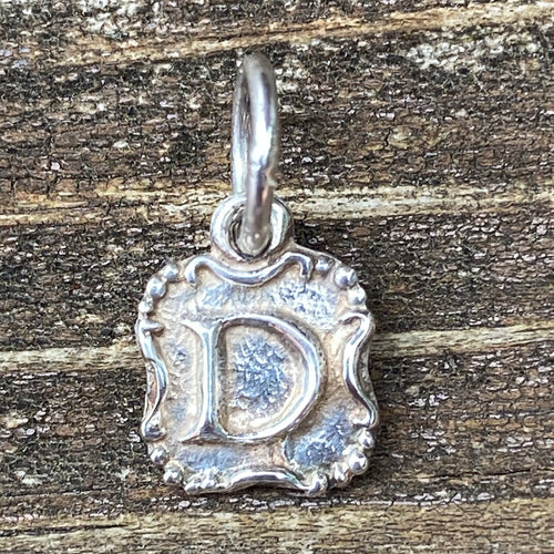 Waxing Poetic Crest Insignia Charm Letter D
