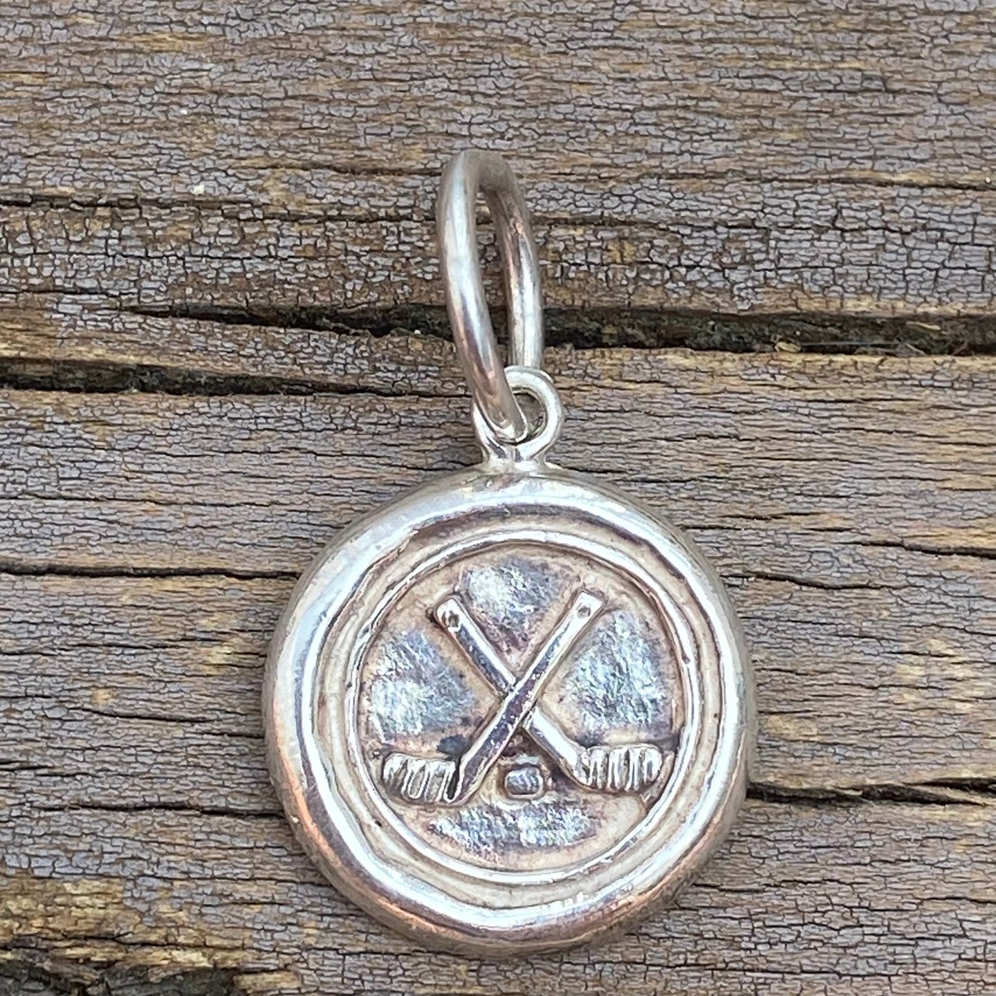 Waxing Poetic Past Time Hockey Charm