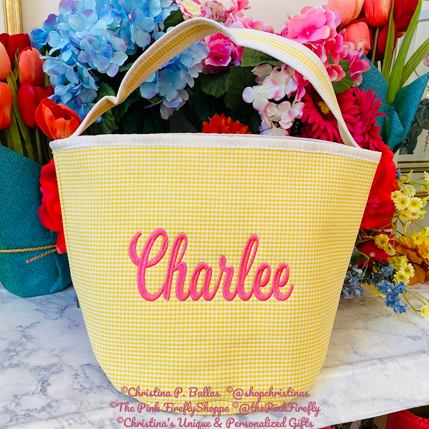 Gingham Easter Bag Personalized