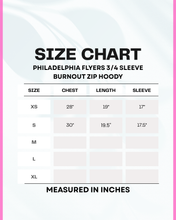 Load image into Gallery viewer, Philadelphia Flyers 3/4 Sleeve Burnout Zip Hoody in Grey (XS &amp; Small/Junior Sizing) | FREE Shipping | All Sales Final
