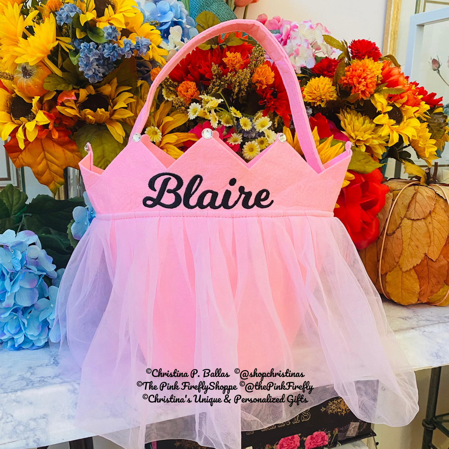 Tulle/Tutu Easter/Halloween Bucket Personalized | FREE Shipping