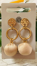 Load image into Gallery viewer, Lizas Post Earrings Beige Satin (Free Shipping)
