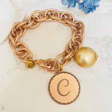Load image into Gallery viewer, John Wind Sorority Gal Cotton Pearl Initial Bracelet Rose Gold
