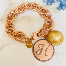 Load image into Gallery viewer, John Wind Sorority Gal Cotton Pearl Initial Bracelet Rose Gold H
