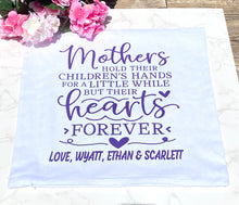 Load image into Gallery viewer, Mothers Hold Their Child&#39;s Hand Personalized 18&quot; Canvas Throw Pillow Personalized
