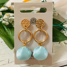 Load image into Gallery viewer, Lizas Post Earrings Light Blue Satin
