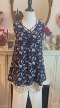 Load and play video in Gallery viewer, Simply Noelle Field Of Dreams Flower Top Navy
