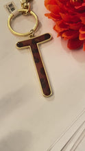 Load and play video in Gallery viewer, Safari Leopard Print Initial Keychain Key Ring Initial T | FREE Shipping | All Sales Final
