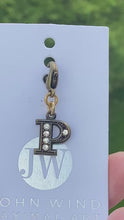Load and play video in Gallery viewer, John Wind Bronze with Crystals Initial P Charm | FREE Shipping | All Sales Final
