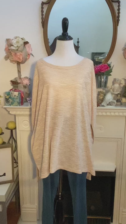 Simply Noelle Textured Slub Pocket Top Light Tan