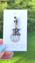 Load and play video in Gallery viewer, John Wind Bronze with Crystals Initial K Charm | FREE Shipping | All Sales Final
