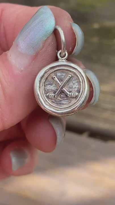 Waxing Poetic Past Time Hockey Charm