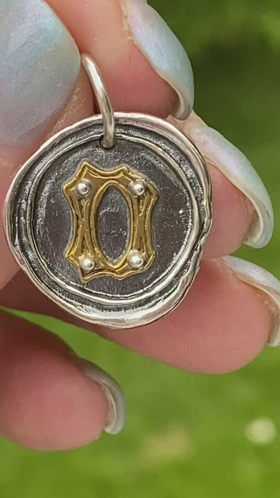 Waxing Poetic Rivet Insignia Charm Letter D