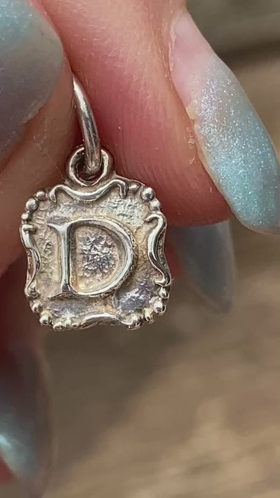 Waxing Poetic Crest Insignia Charm Letter D