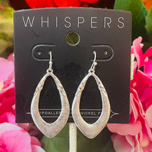 Load image into Gallery viewer, Whispers Silver Oval Drop Dangle Earrings | FREE Shipping | All Sales Final
