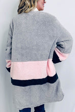 Load image into Gallery viewer, And The White Sherpa Fleece Color Block Cardigan
