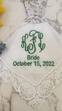 Load and play video in Gallery viewer, Monogrammed Bridal Handkerchief
