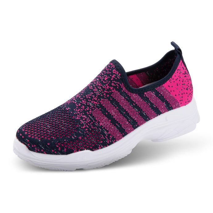 Serena Athleisure Shoes Navy & Pink Stripes