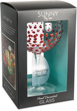 Load image into Gallery viewer, Amazing Teacher Wine Glass with Red Poppies Decor
