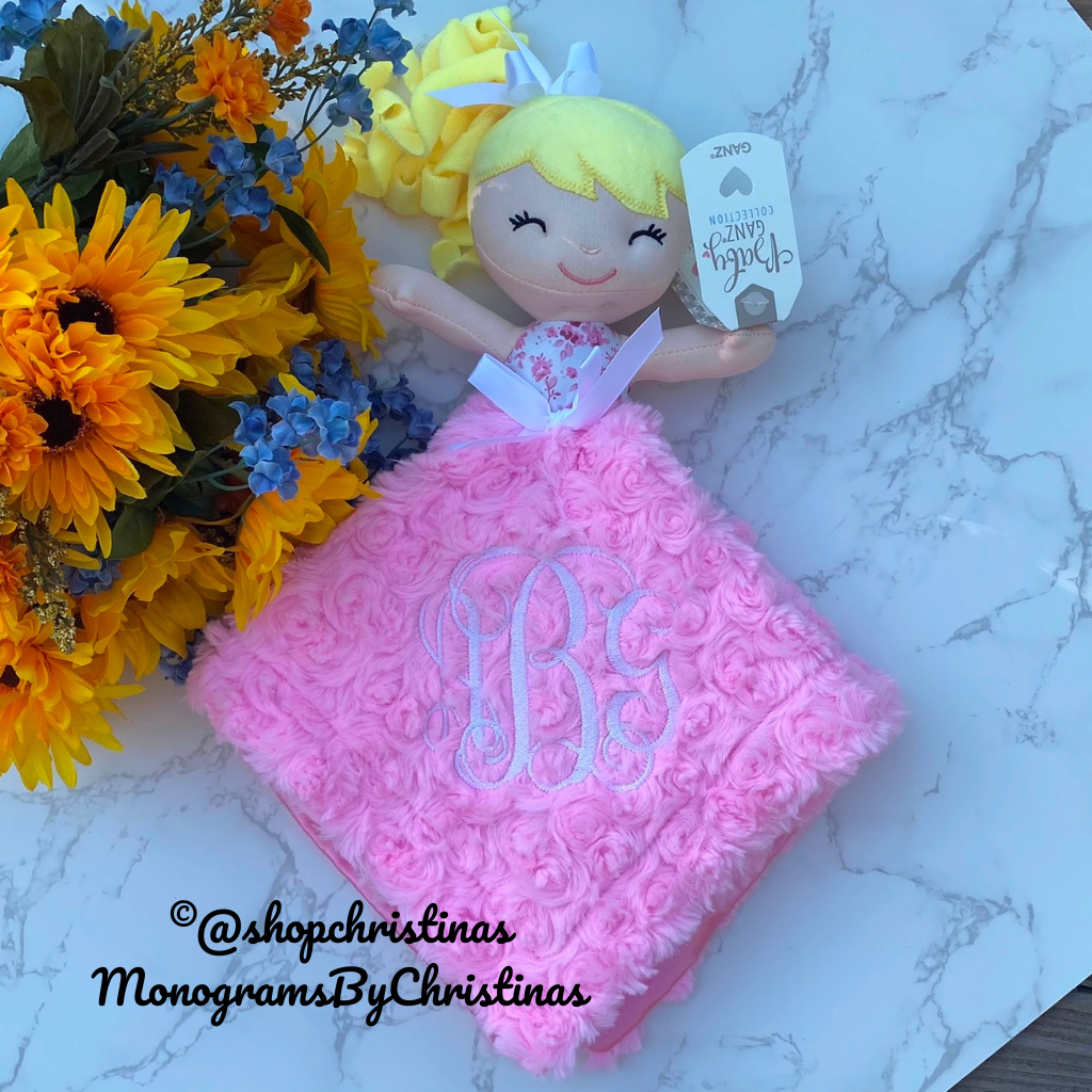 Baby Doll Mini Blankie/Lovey Pink Personalized
