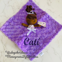 Load image into Gallery viewer, Baby Doll Mini Blankie/Lovey Purple Personalized

