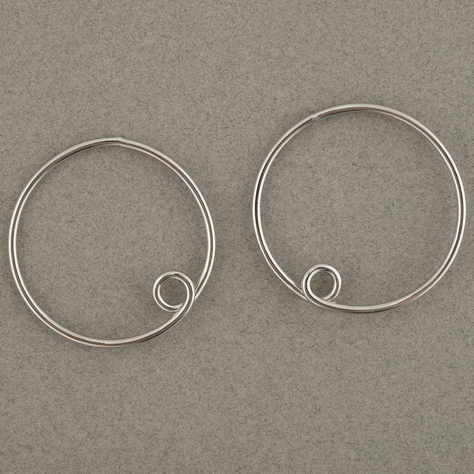 Trezo Loopy Hoop Post Earrings Silver