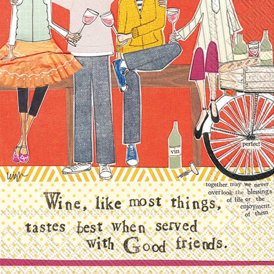 Wine with Friends by Curly Girl