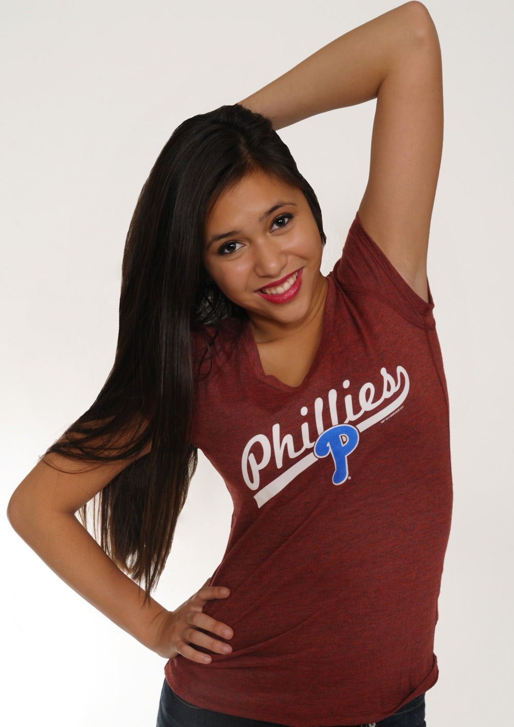Philadelphia Phillies Red Triblend Top for Women