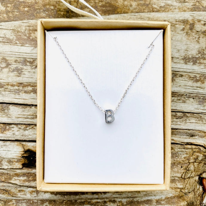 Sweet Dainty Initial Necklace Silver B