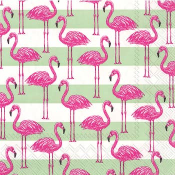 Flamingos Cocktail Napkins by Roseanne Beck