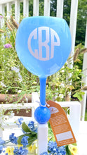 Load image into Gallery viewer, The beach Glass Floating Beach Wine Glass Personalized Ocean Blue
