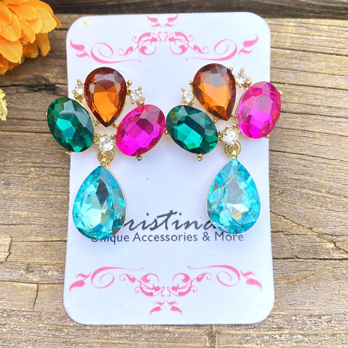Madison Fancy Multi-Color Post Earrings