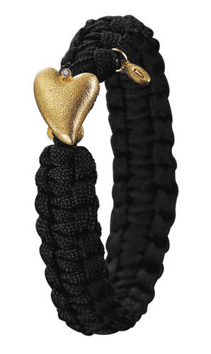 From Soldier to Soldier Black Gold Heart with Diamond Clasp
