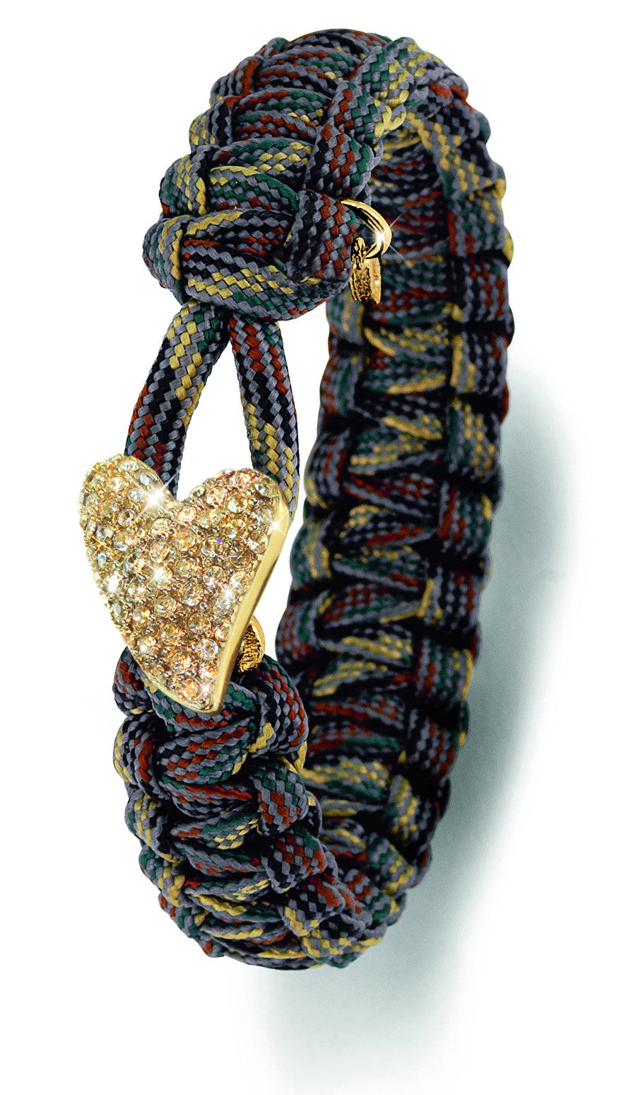 From Soldier to Soldier Camo Gold Plate Swarovski Heart