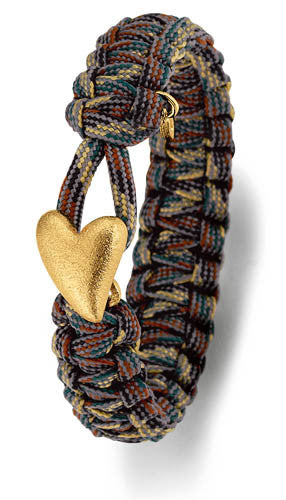 From Soldier to Soldier Camo Bracelet Gold Heart Clasp