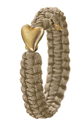 From Soldier to Soldier Sand Gold Heart with Diamond Clasp