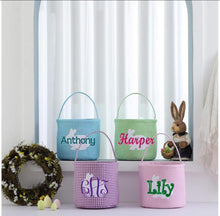 Load image into Gallery viewer, Gingham Easter Bag with Bunny Personalized
