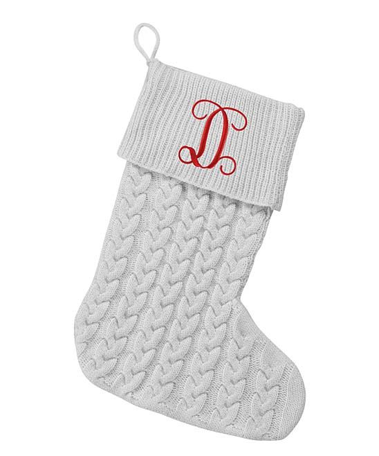 Grey Cable Knit Stocking