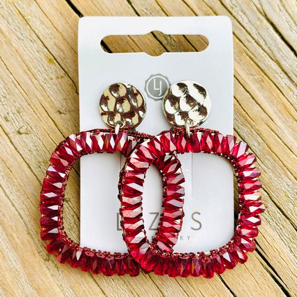 Lizas Plano Post Burgundy Earrings