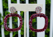 Load image into Gallery viewer, Lizas Plano Post Burgundy Earrings (Free Shipping)
