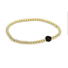 Load image into Gallery viewer, Lucky Feather Sweet Stone Stackable Stretch 14K Gold Dipped Bead Bracelet
