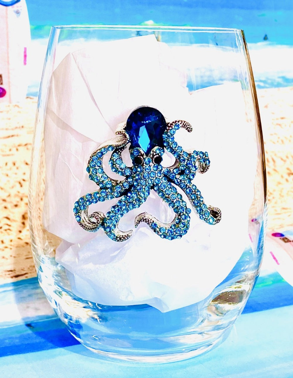 Octopus Diamond Stemless Wine Glass
