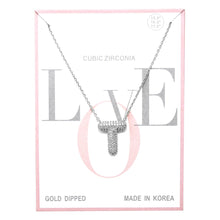 Load image into Gallery viewer, Love Cubic Zirconia Pave Initial Necklace Silver (Free Shipping)
