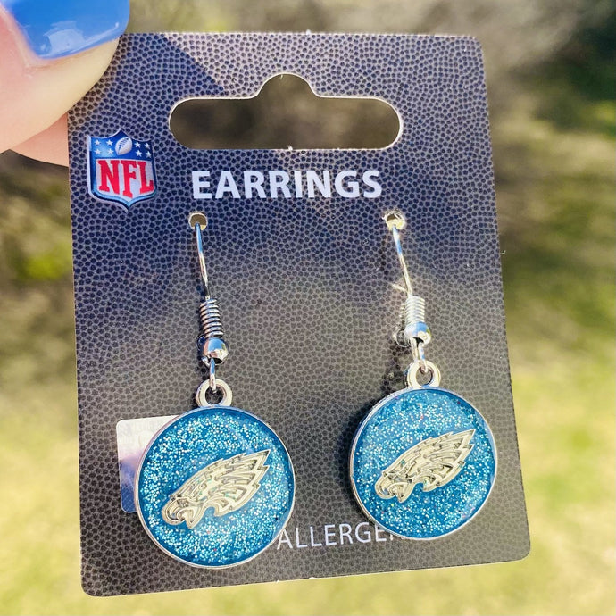 Philadelphia Eagles Glitter Dangle Earrings