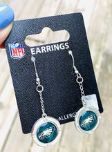 Load image into Gallery viewer, Philadelphia Eagles Round Crystal Dangle Earrings
