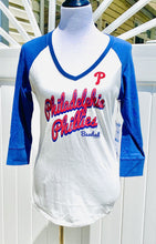 Load image into Gallery viewer, Philadelphia Phillies &#39;47 Brand Batter Up Tee for Women (Free Shipping) Sm &amp; Lg
