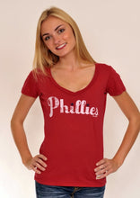Load image into Gallery viewer, Philadelphia Phillies Cooperstown Red VNeck for Women
