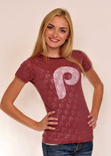 Load image into Gallery viewer, Philadelphia Phillies Repeater in Maroon Top for Women (Free Shipping) Szs Md &amp; XL
