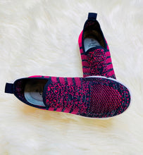 Load image into Gallery viewer, Serena Athleisure Shoes Navy &amp; Pink Stripes
